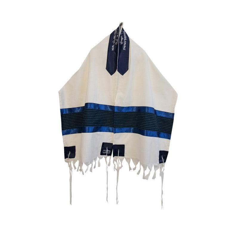 Blue Stripes Tallit for Boy Bar Mitzvah Tallit Prayer Shawl, Tzitzit Tallis open small