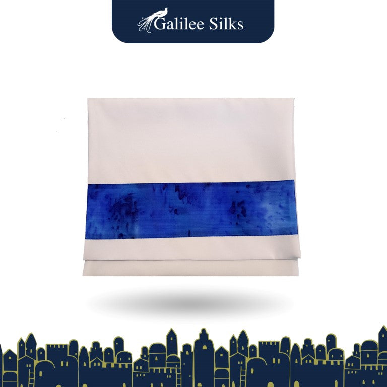 Sea Blue Silk Stripes Girls Tallit, Bat Mitzvah Tallit, Women's Tallit Prayer Shawl Tzitzit bag
