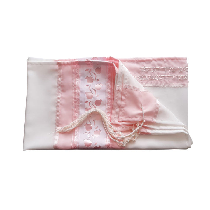 Pink Pomegranates Silk Feminine Tallit by Galilee Silks
