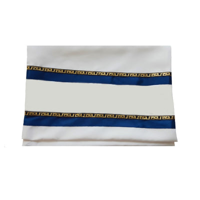 Gold, Blue and Black Decorations Wool Tallit, Bar Mitzvah Tallit set bag
