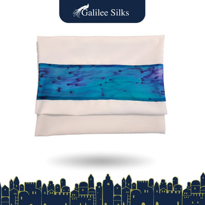 Turquoise Silk Stripes Girls Tallit, Bat Mitzvah Tallis Tzitzit, Women's Tallit Prayer Shawl bag