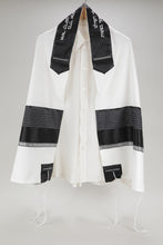 Load image into Gallery viewer, STUNNING VISCOSE OFF-WHITE AND BLACK PRAYER SHAWL