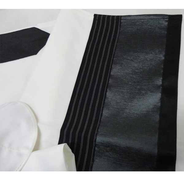 Black and Silver Tallit for boy Jewish prayer shawl, bar mitzvah tallit set, modern tallit from Israel, custom tallit by Galilee Silks, contemporary tallit