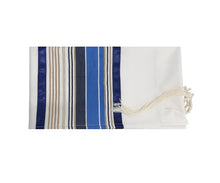 Load image into Gallery viewer, Sea and Sand Tallit for Sale, Bar Mitzvah Talllit, Hebrew Prayer Shawl from Israel, Tallit Prayer Shawl flat 3