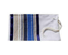Load image into Gallery viewer, Sea and Sand Tallit for Sale, Bar Mitzvah Talllit, Hebrew Prayer Shawl from Israel, Tallit Prayer Shawl flat1