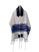 Load image into Gallery viewer, Moon Surface &amp; Sea Hand Painted Silk on Wool Tallit front, Bar Mitzva Tallit, Tzitzit