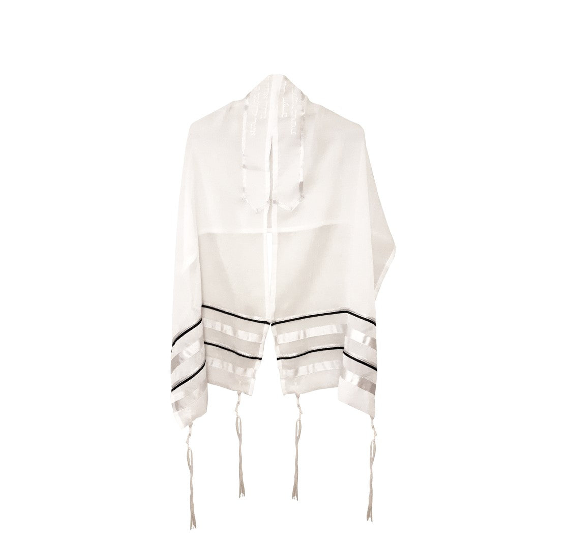 Tallit for Women in Black and Silver, Bat Mitzvah Tallit, Tallit for G ...