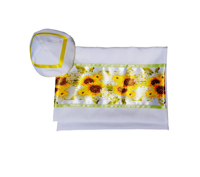 Sunflowers Field Tallit for Women, Girl Tallit, Feminine Tallit, Bat Mitzvah Tallit Set, Floral Tallit bag