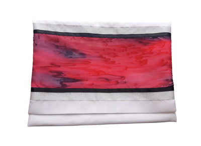 Red and Black Marble Hand Painted Silk on Wool Tallit, Bar Mitzva Tallit, Tzitzit, Jewish Prayer Shawl bag