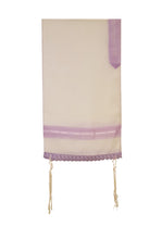 Load image into Gallery viewer, Lilac Lace Decorated Tallit for Girls, Sheer Tallit for women, Bat Mitzvah Tallit, Feminine Tallit hung