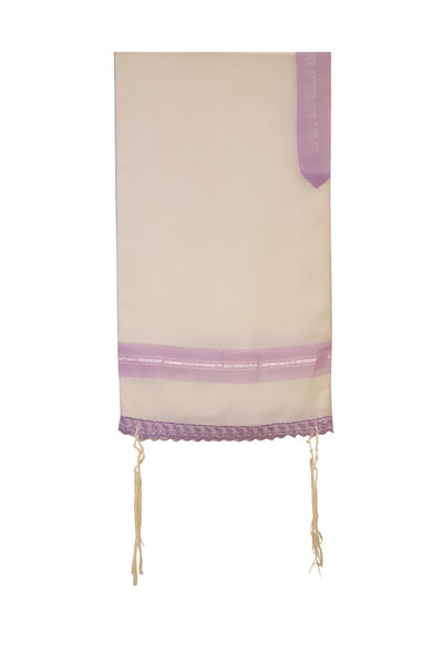 Lilac Lace Decorated Tallit for Girls, Sheer Tallit for women, Bat Mitzvah Tallit, Feminine Tallit hung