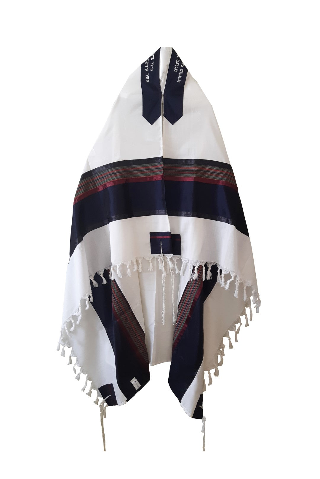 Dark Blue and Multi-Colors Wool Tallit, Wedding Tallit – Galilee Silks