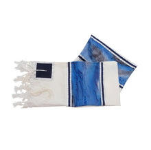 Load image into Gallery viewer, Moon Surface &amp; Sea Hand Painted Silk on Wool Tallit, Bar Mitzva Tallit set, Tzitzit