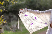 Load image into Gallery viewer, Purple Flowers Silk Tallit for girl, Bat Mitzvah Tallit, Tallit for Women forest 2